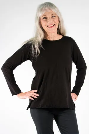 1245 L/S Organic Cotton Stretch Top - Black