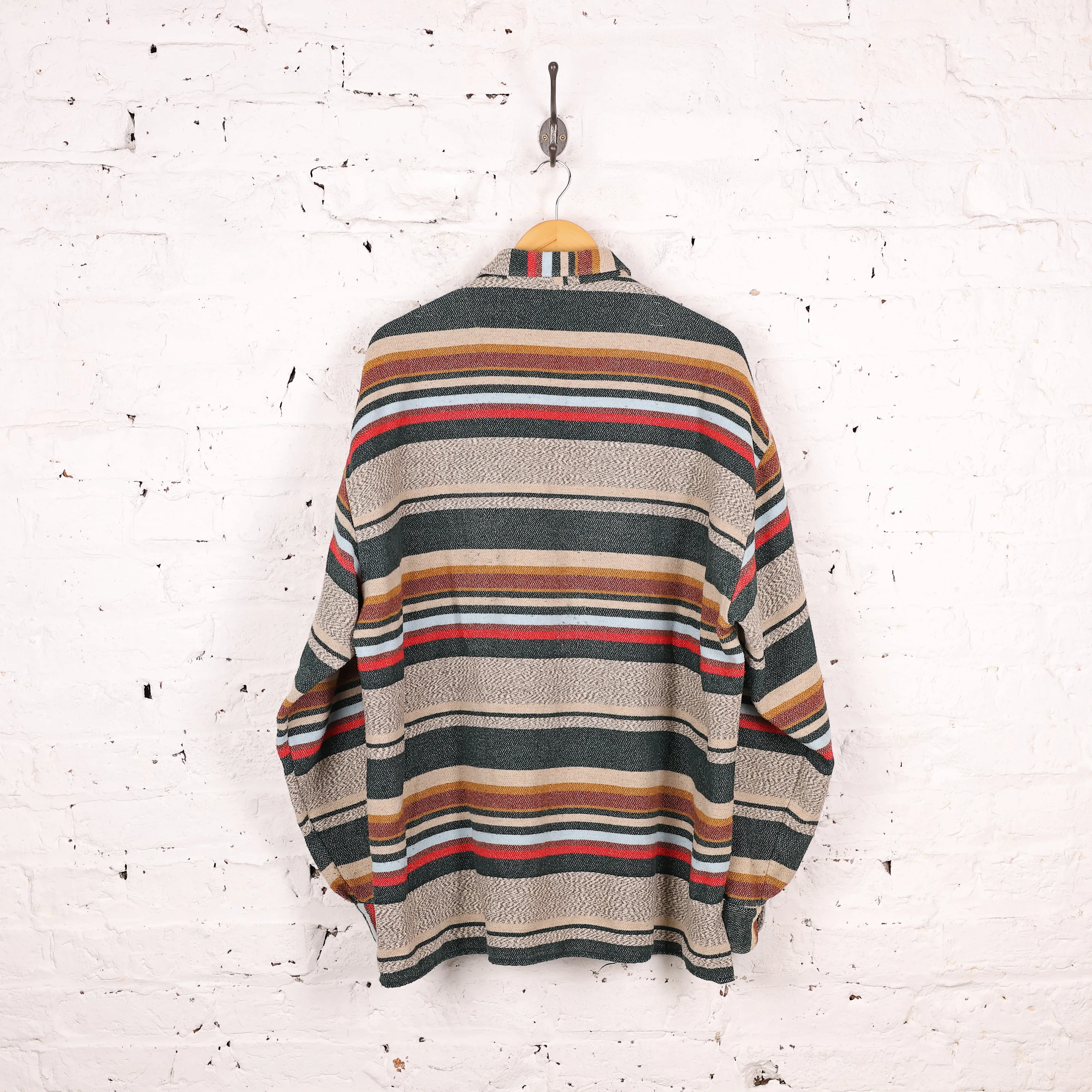 90s Striped Flannel Shirt - Grey - XL
