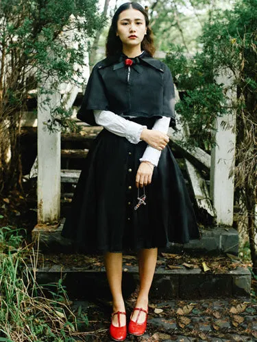 Classical Lolita Dress Military Style Cross Regression Lolita Salopette Button Suspender Skirt