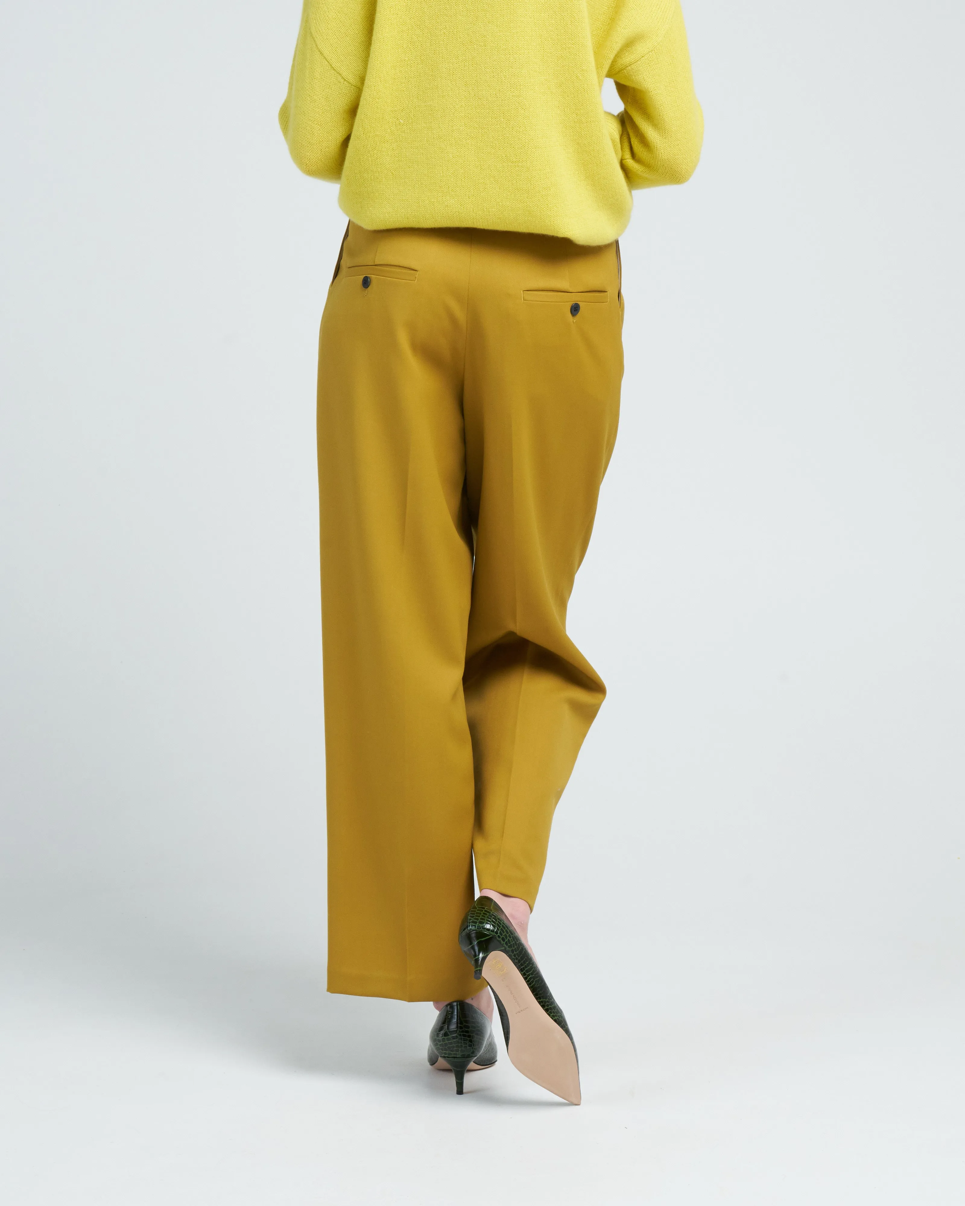 houghton pleated trouser - chartreuse