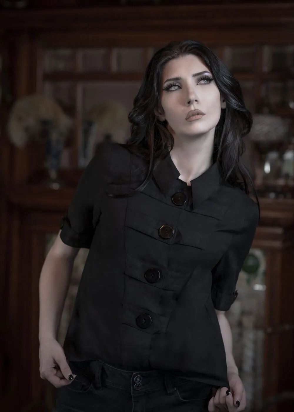 Lively Ghosts Scissorhands 60's Shirt Black