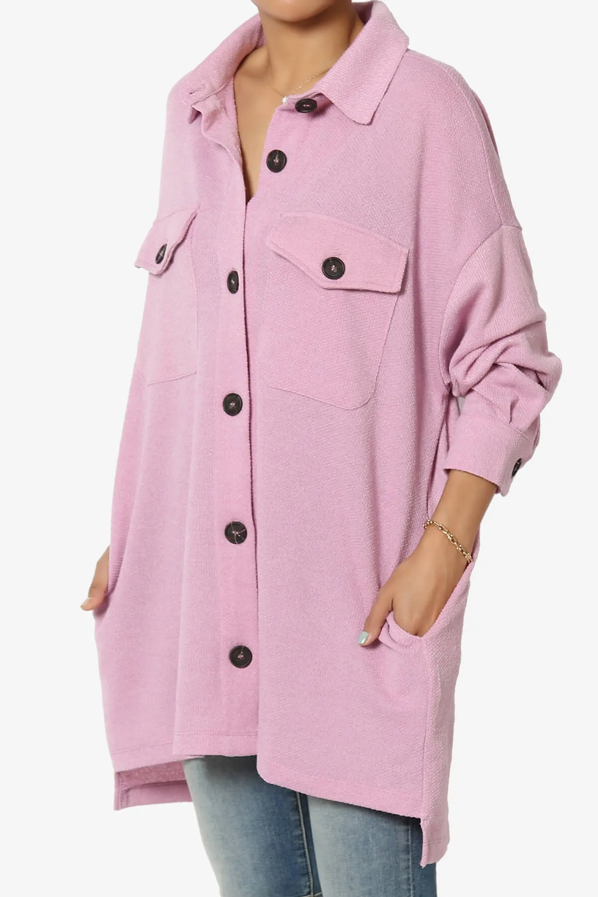 Matryx Jacquard Oversized Shirts Shacket
