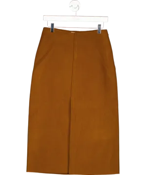 Sezane Beige Wool Blend Eloane Skirt  Camel UK 10